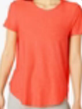 Beyond Yoga Featherweight On the Down Low Tee Fresh Coral Heather Size Medium